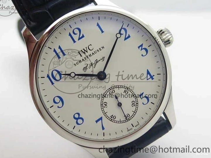 MIROTIME 0115 Portuguese Fa Jones IW544203 SS GSF 1:1 Best Edition White Dial On Leather Strap Trendsetting 7235